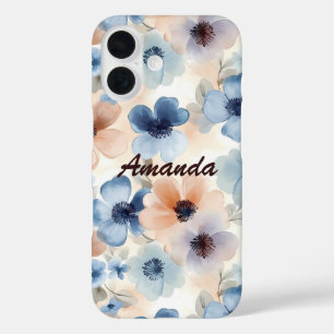 Funda iPhone 16 Pastel Watercolor Boho Floral