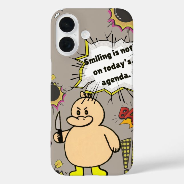 Funda iPhone 16 Pato Enfadado Divertido  (Reverso )