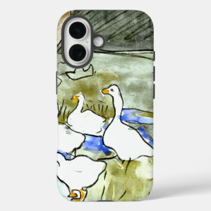 Funda iPhone 16 Patos de Art Nouveau holandeses y geés