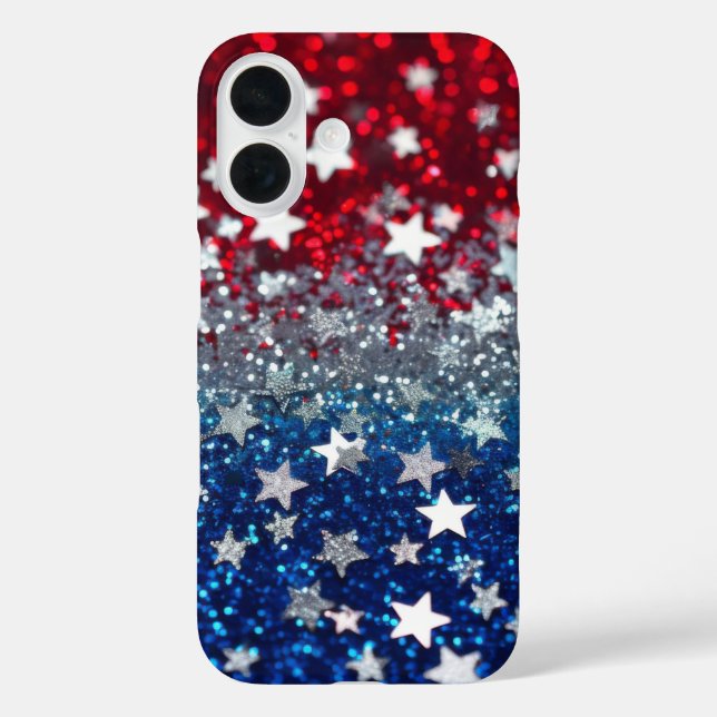 Funda iPhone 16 Patriotic Glitter (Reverso )