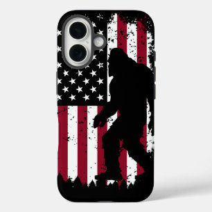 Funda iPhone 16 Patriótico Bigfoot – Sasquatch Bandera Americana
