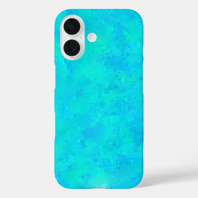 Funda iPhone 16 Patrón abstracto azul turquesa (Reverso )