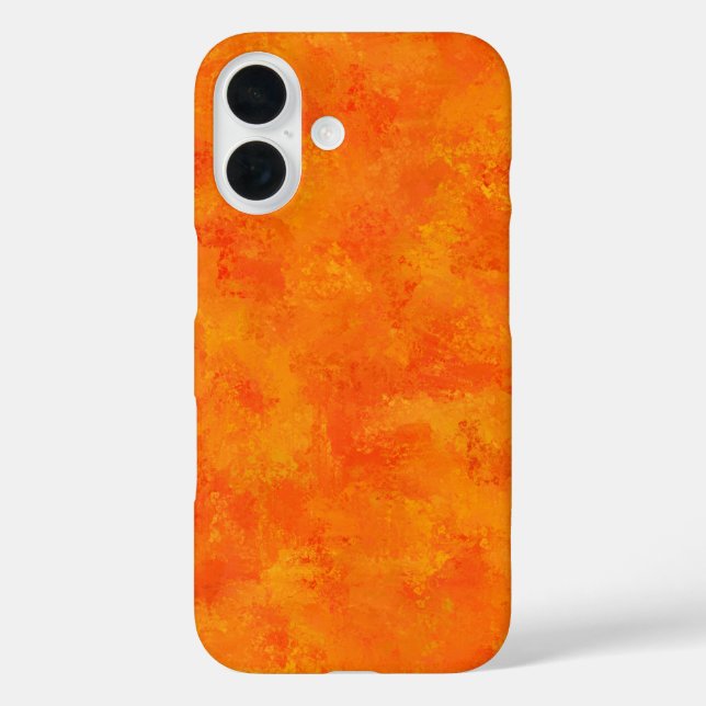 Funda iPhone 16 Patrón abstracto naranja (Reverso )