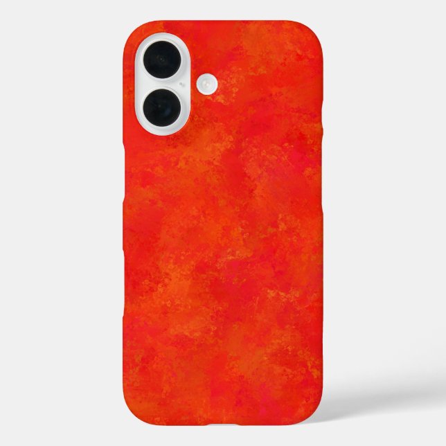 Funda iPhone 16 Patrón abstracto naranja rojo (Reverso )