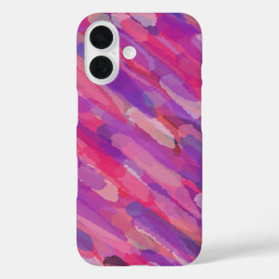 Funda iPhone 16 Patrón abstracto púrpura y rosa