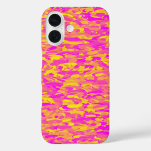Funda iPhone 16 Patrón abstracto rosa amarillo naranja