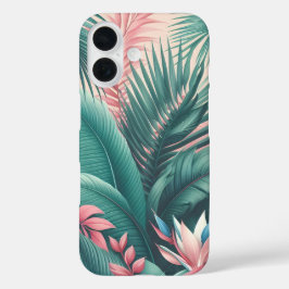 Funda iPhone 16 Patrón botánico del paraíso tropical