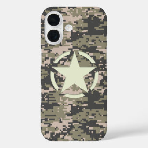 Funda iPhone 16 Patrón Camo de Estrella en Montañismo