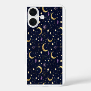 Funda iPhone 16 Patrón Celestial Nocturno Whimsigoth – Lunas, Estr
