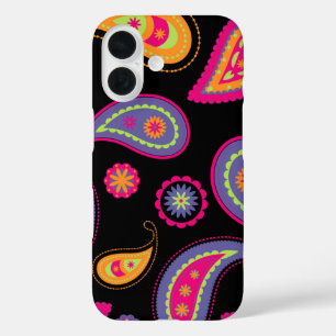 Funda iPhone 16 Patrón continuo de Paisley colorido