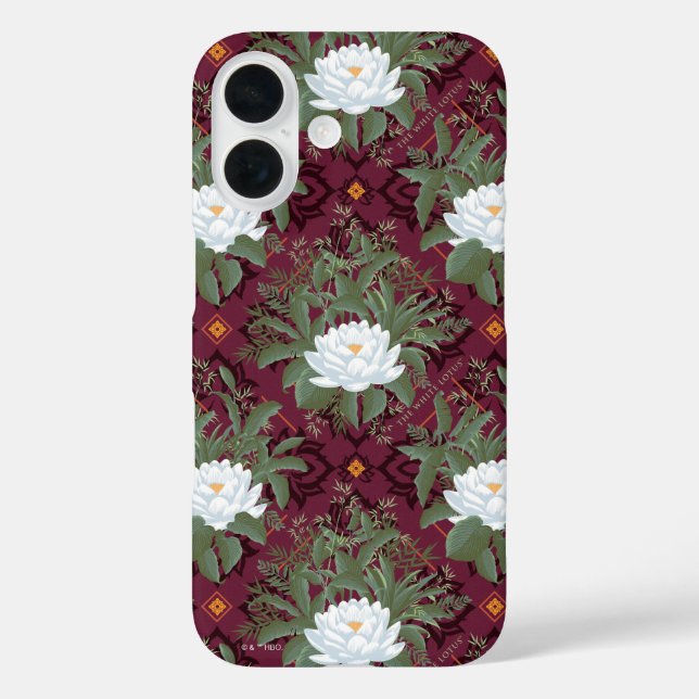 Funda iPhone 16 Patrón Crimson Lotus Elegance - El Lotus Blanco (Reverso )