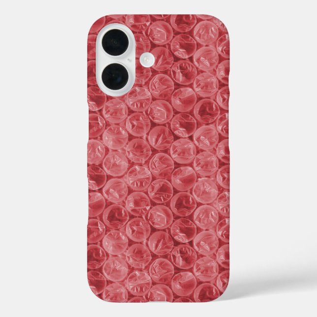 Funda iPhone 16 Patrón de ajuste de burbuja roja (Reverso )