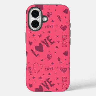 Funda iPhone 16 Patrón de amor