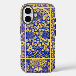 Funda iPhone 16 Patrón de Art Nouveau botánico decorativo de época