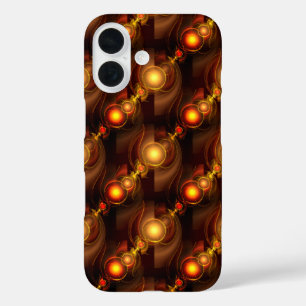 Funda iPhone 16 Patrón de arte abstracto boho elegante moderno dor