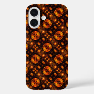 Funda iPhone 16 Patrón de Arte Abstracto Elegante Boho Moderno Dor