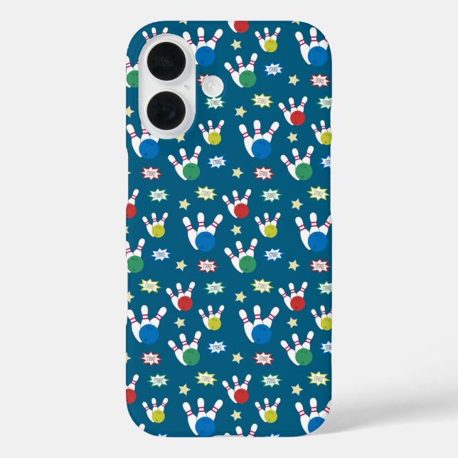 Funda iPhone 16 Patrón de bolos divertidos y divertidos (Reverso )