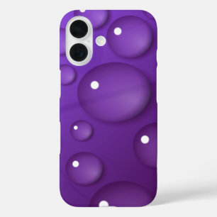 Funda iPhone 16 Patrón de caída de agua púrpura