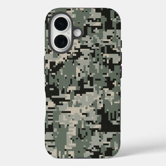 Funda iPhone 16 Patrón de Camo de la Selva Negra (Reverso )