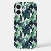 Patrón de camuflaje de gatos verdes
