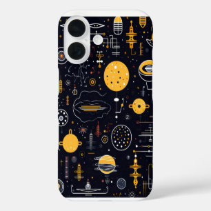Funda iPhone 16 Patrón de Ciencia Ficción