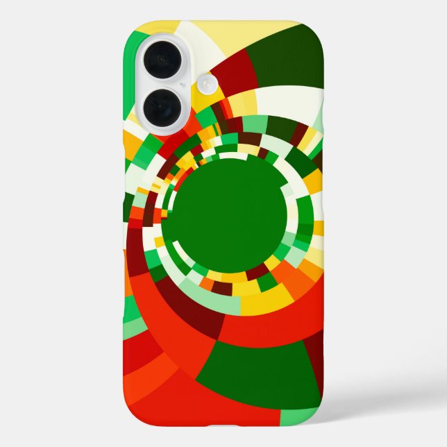 Funda iPhone 16 patrón de círculos abstractos (Reverso )