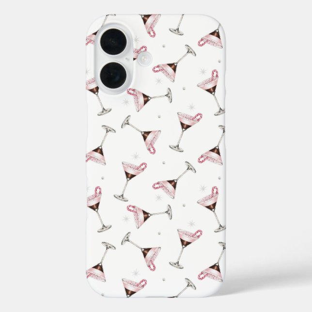 Funda iPhone 16 Patrón de cóctel Pink Martini Festivo  (Reverso )