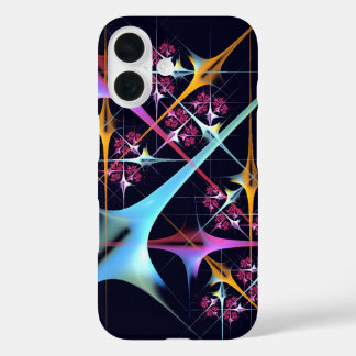 Funda iPhone 16 Patrón de color de arte de color rosa floral moder