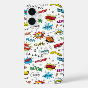 Funda iPhone 16 Patrón de cómics de superhéroes