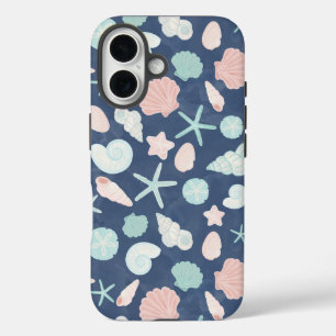 Funda iPhone 16 patrón de conchas marinas