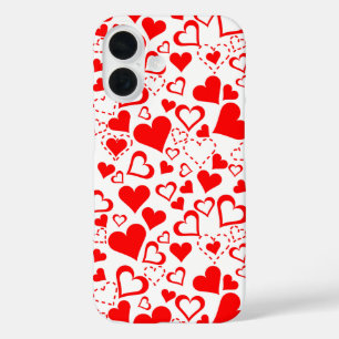 Funda iPhone 16 Patrón de corazón