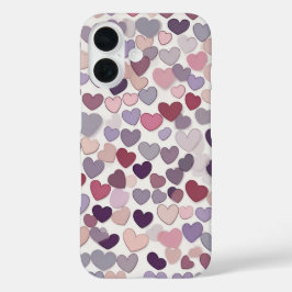 Funda iPhone 16 Patrón de corazón geométrico