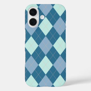 Funda iPhone 16 Patrón de cosecha de arglos azules