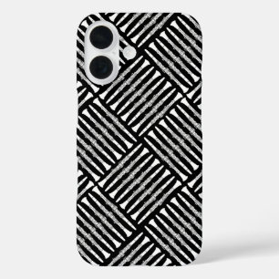 Funda iPhone 16 Patrón de crosshatch de Clarinet