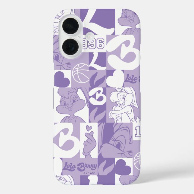 Funda iPhone 16 Patrón de cuadrícula Lola '96 (Reverso )