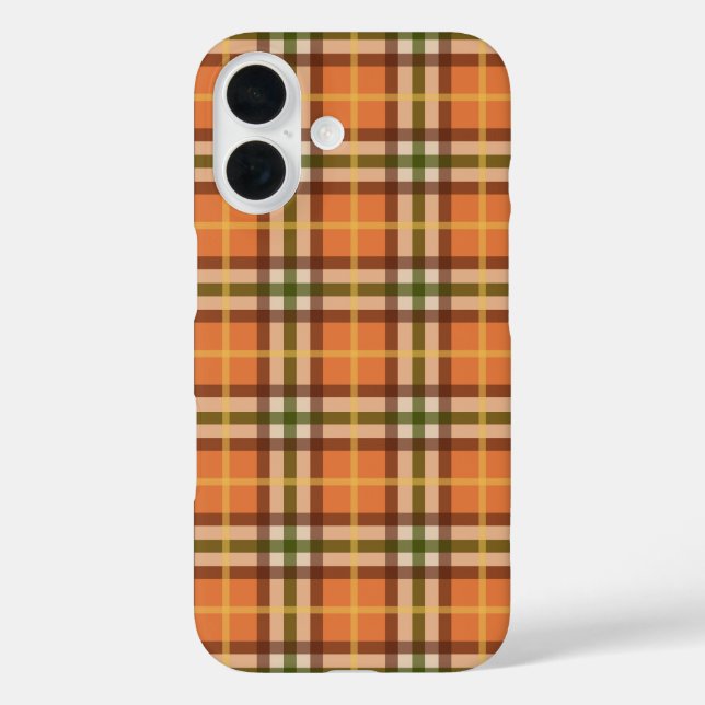 Funda iPhone 16 Patrón de Cuadro de Otoño (Reverso )