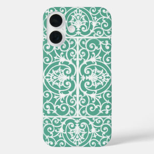 Funda iPhone 16 Patrón de desplazamiento de color verde