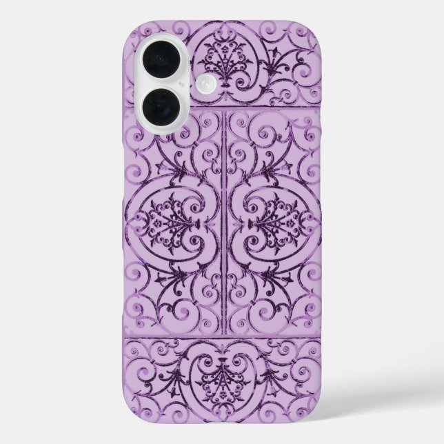 Funda iPhone 16 Patrón de desplazamiento Lilac (Reverso )