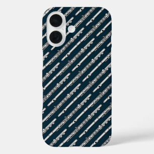 Funda iPhone 16 Patrón de dibujo de flauta