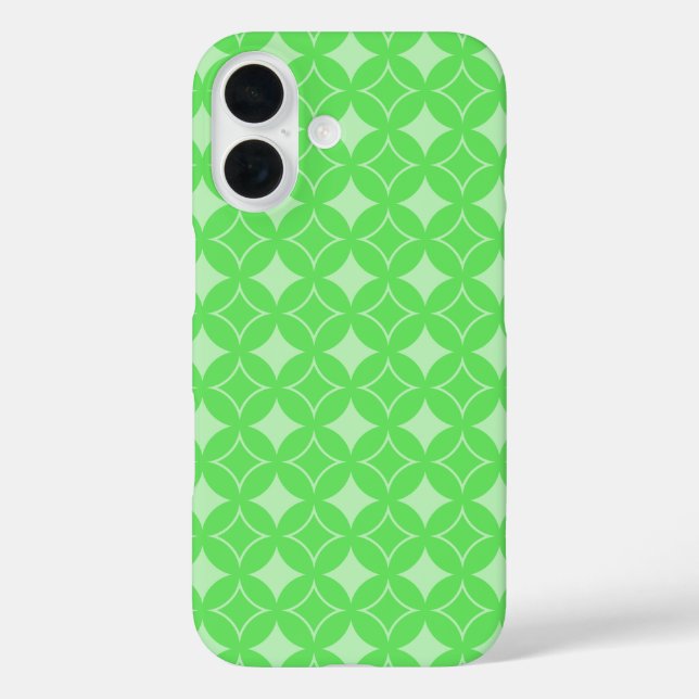 Funda iPhone 16 Patrón de envío verde limón (Reverso )