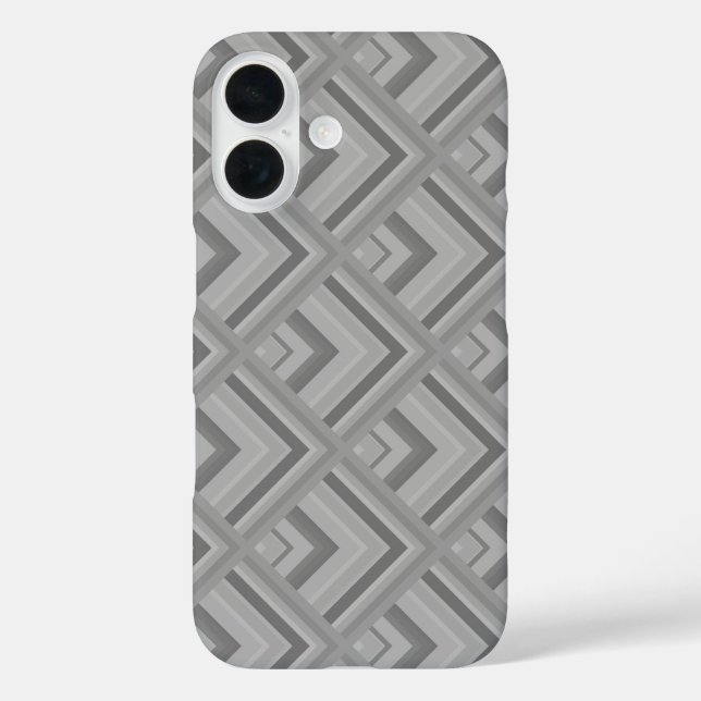 Funda iPhone 16 patrón de escala de grises (Reverso )