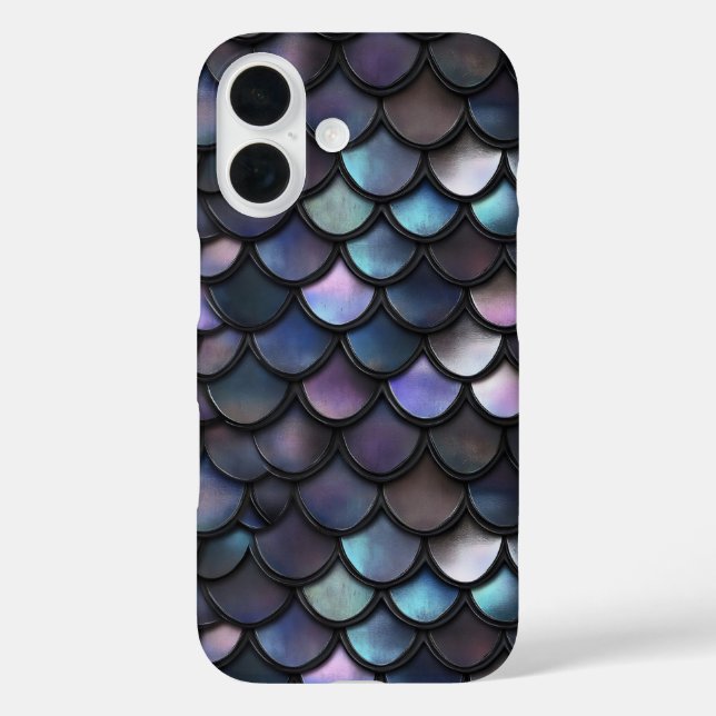 Funda iPhone 16 Patrón de escamas de sirena (Reverso )