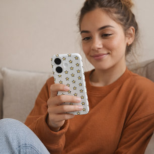 Funda iPhone 16 Patrón de Estrella Amarilla Estrellas Minimalistas