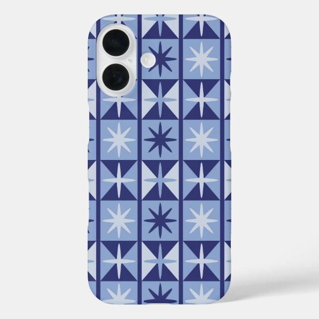 Funda iPhone 16 Patrón de Estrella Fugaz de la Modernidad de Mitad (Reverso )