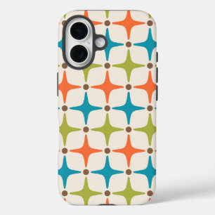 Funda iPhone 16 Patrón de estrellas modernas de medio siglo