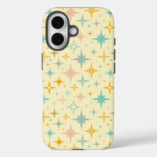 Funda iPhone 16 Patrón de estrellas retro coloridas