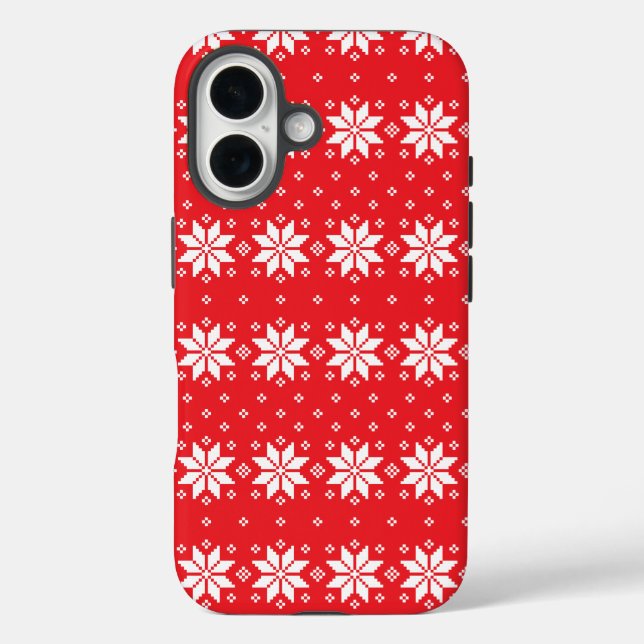 Funda iPhone 16 Patrón de Feliz Navidad 5 (Reverso )