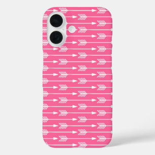 Funda iPhone 16 Patrón de flechas rosadas calientes