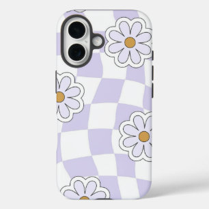 Funda iPhone 16 Patrón de flor retro