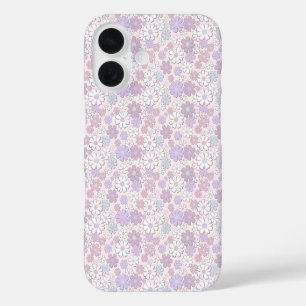 Funda iPhone 16 Patrón de Flor Y2K